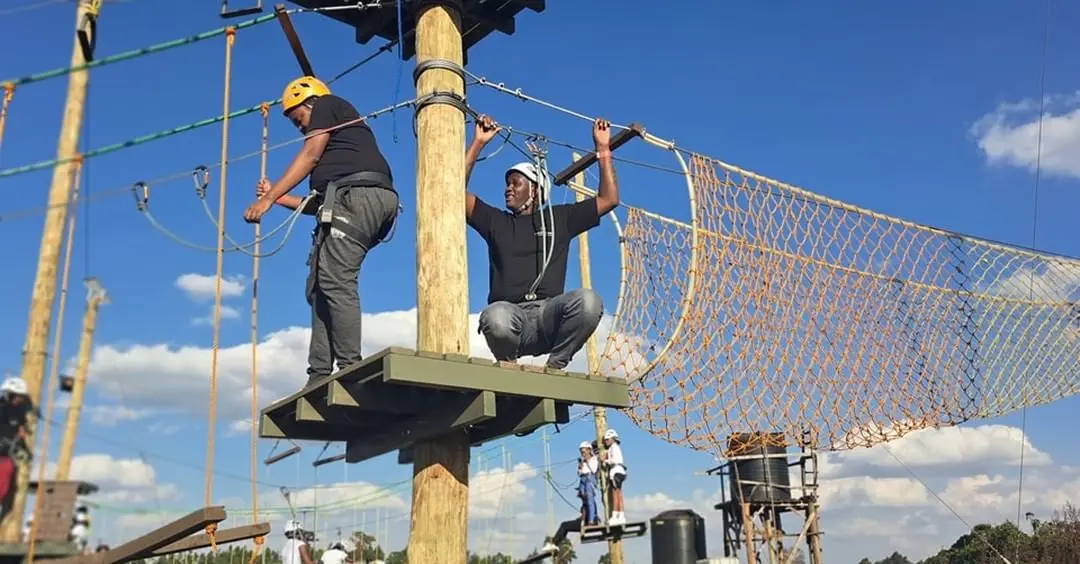 High rope courses with three levels at Burudani Adventure Park