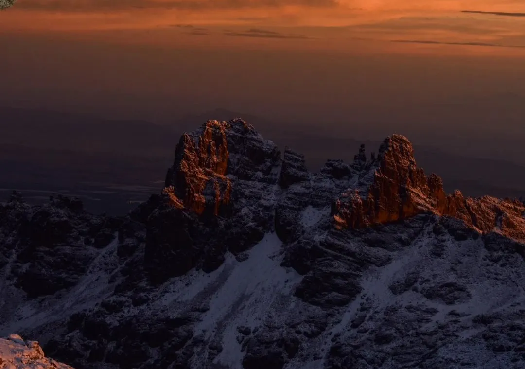 Image of Mount Kenya on sunset