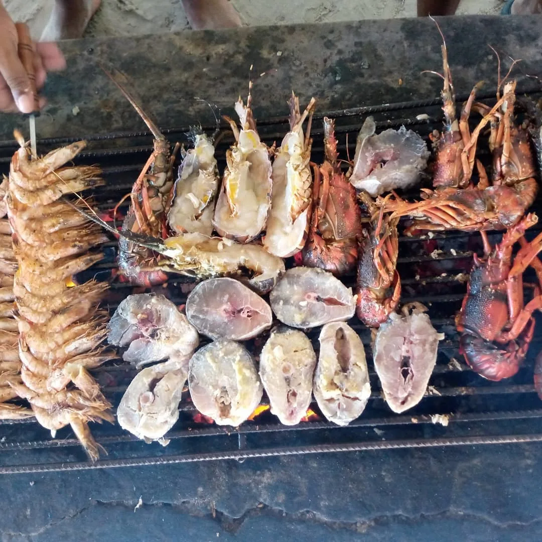 sea food lunch during a full day trip at watamu