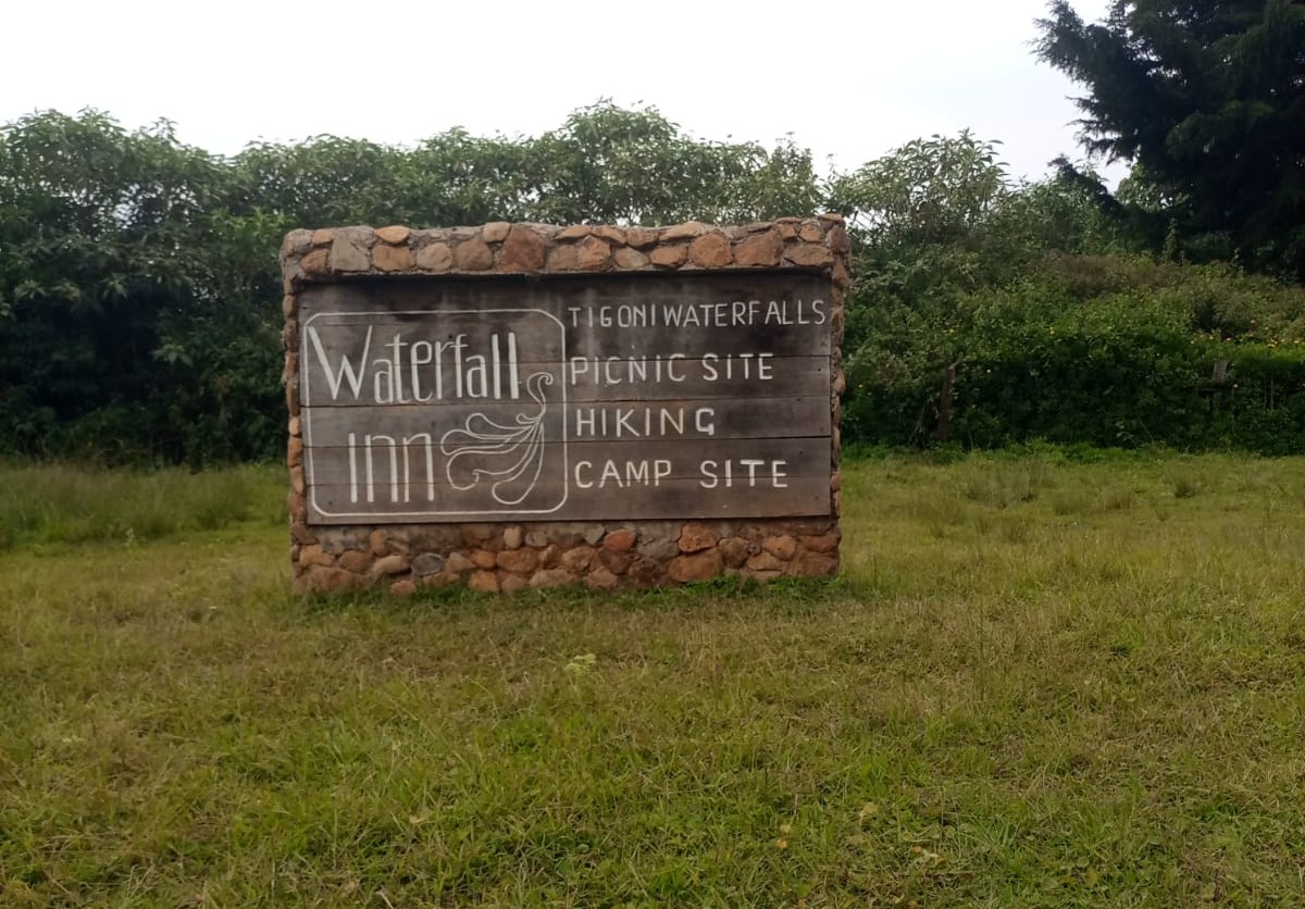waterfalls inn entrance mark