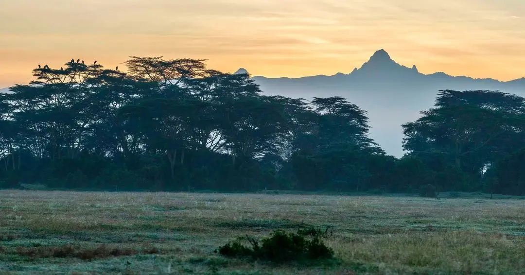 Mount Kenya on a windy day with cloudy weather