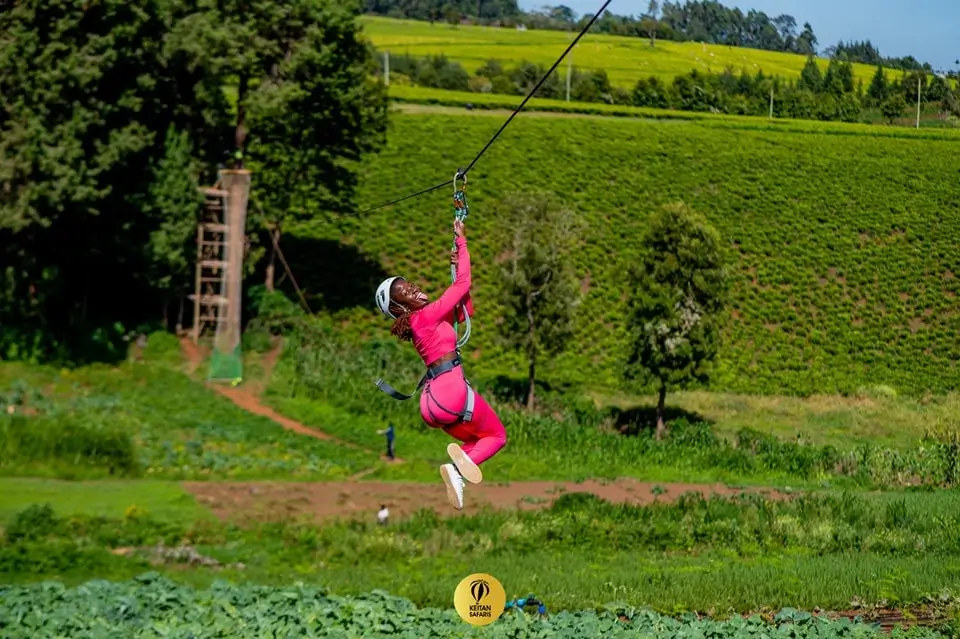 ziplining at burudani adventure park limuru. Photography: Facebook @burudaniadventurepark